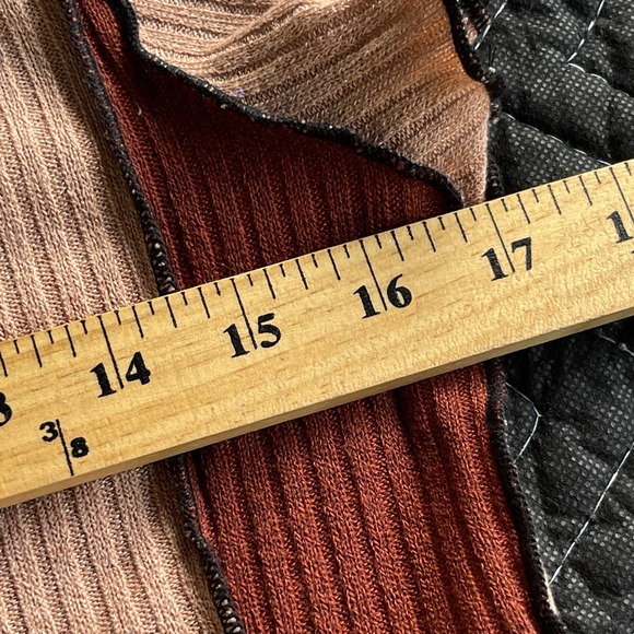 Shein Crop Top Womens Extra Large Brown Colorblock Lettuce Trim - Picture 7 of 9